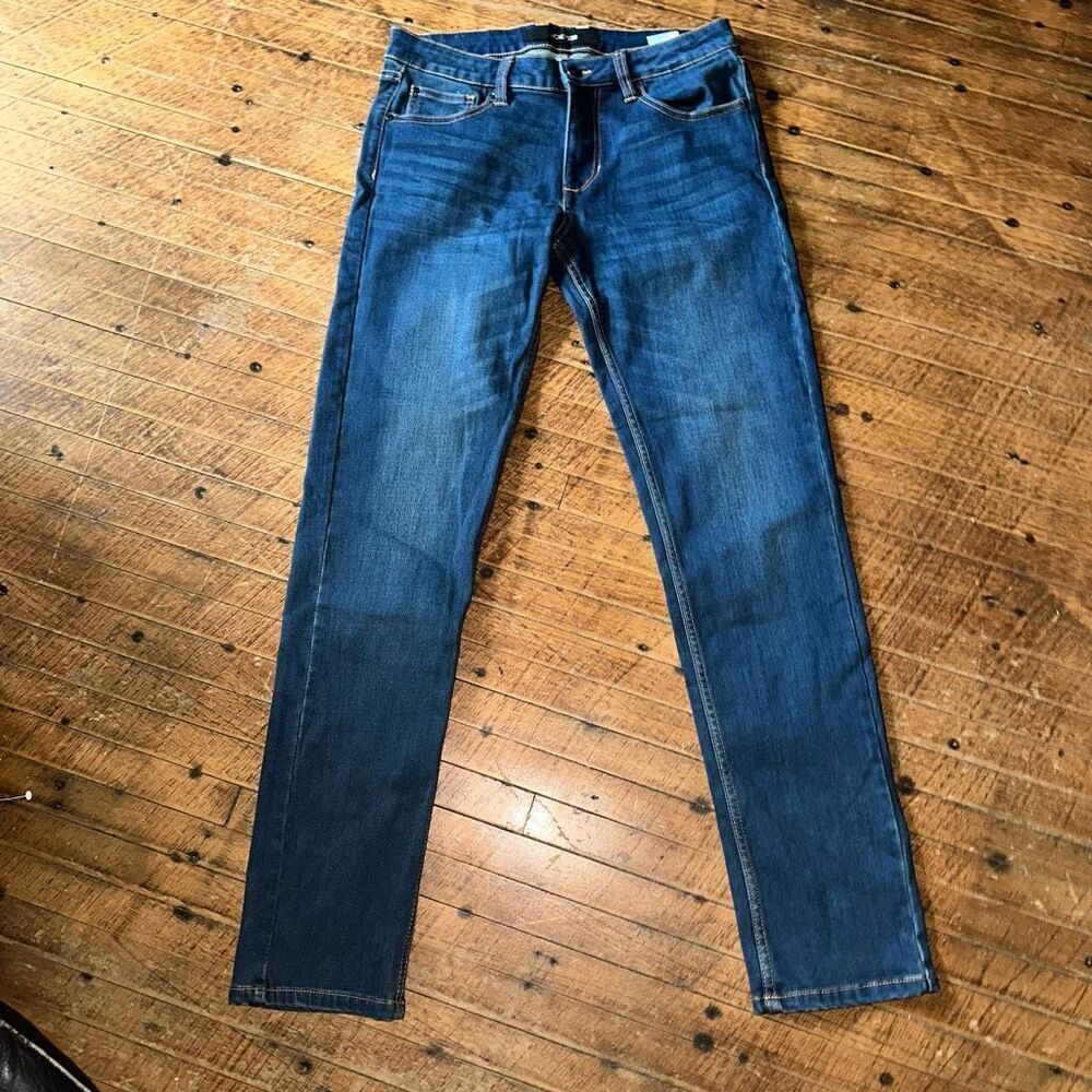 Joe’s distressed dark wash straight leg kids 18 normcore jeans